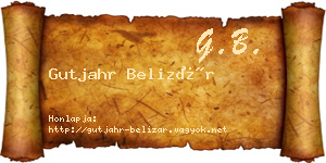 Gutjahr Belizár névjegykártya